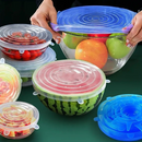 Kit 6 Tampas de Silicone Reutilizáveis para Potes Recipientes Tigelas Cozinha Alimentos Tampa Ecológica