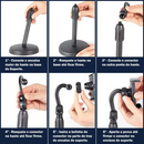 Suporte Tripe de Celular Com Base De Mesa Ajustavel Angulo 360o