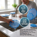 Kit 6 Tampas de Silicone Reutilizáveis para Potes Recipientes Tigelas Cozinha Alimentos Tampa Ecológica