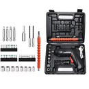 Kit Parafusadeira Mini Portatil Recarregável Usb e Maleta com 47 Chaves 360 Graus Bivolt Sem Fio