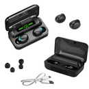 Fone Original Bluetooth 5.3 Preto Carrega Celular Bateria de Longa Duração Alta Performance